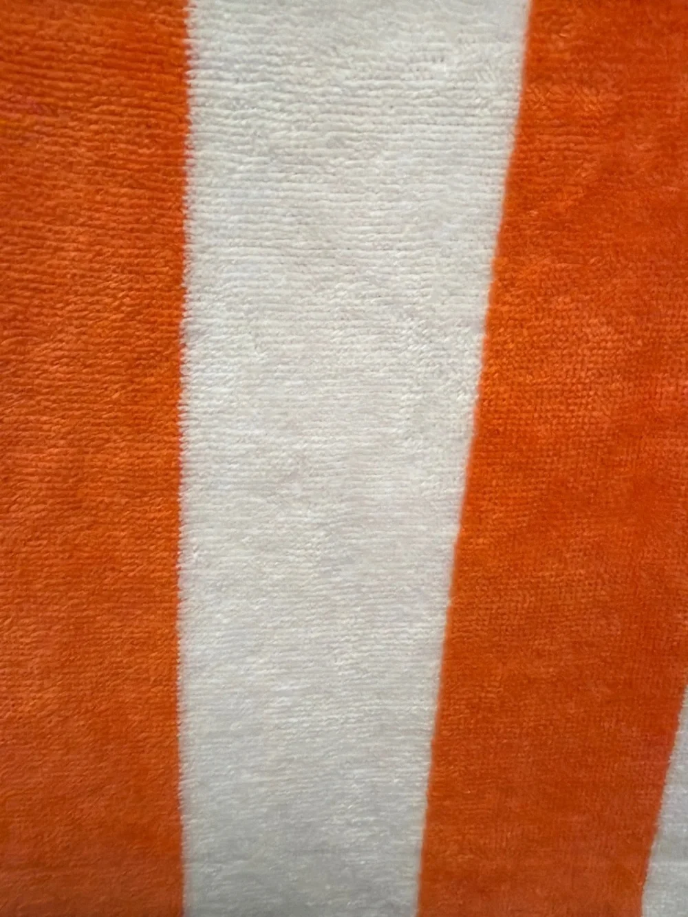 Orange White Cabana Stripe Large Cotton Beach Towel